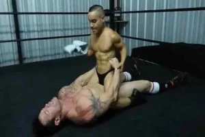 Muscle Guy Beat Up by Midget